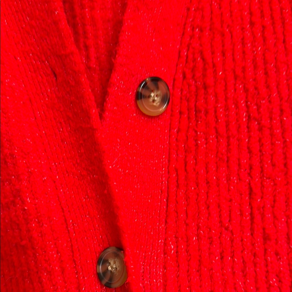 Red Button-Up Cardigan - Picture 3 of 3
